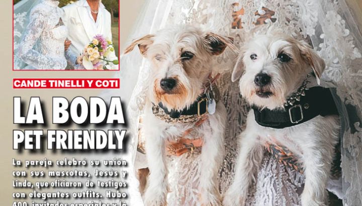 Cande Tinelli y Coti Sorokin en la tapa de Caras: Su boda Pet friendly