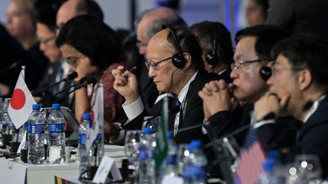 Authorities take part in the G20 finance ministers meeting in Sao Paulo, Brazil on February 28, 2024.