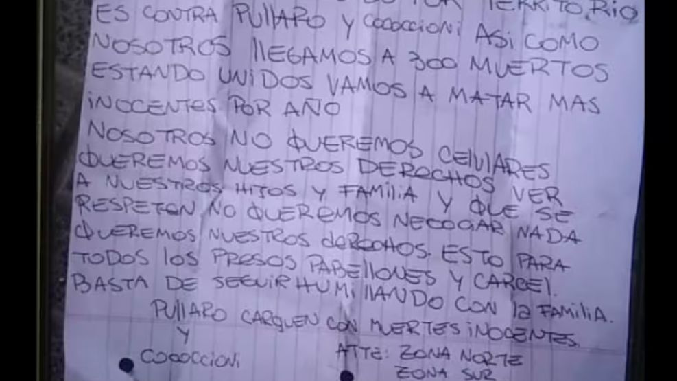 El mensaje dejado por los asesinos del playero de una estación de servicio en Rosario.