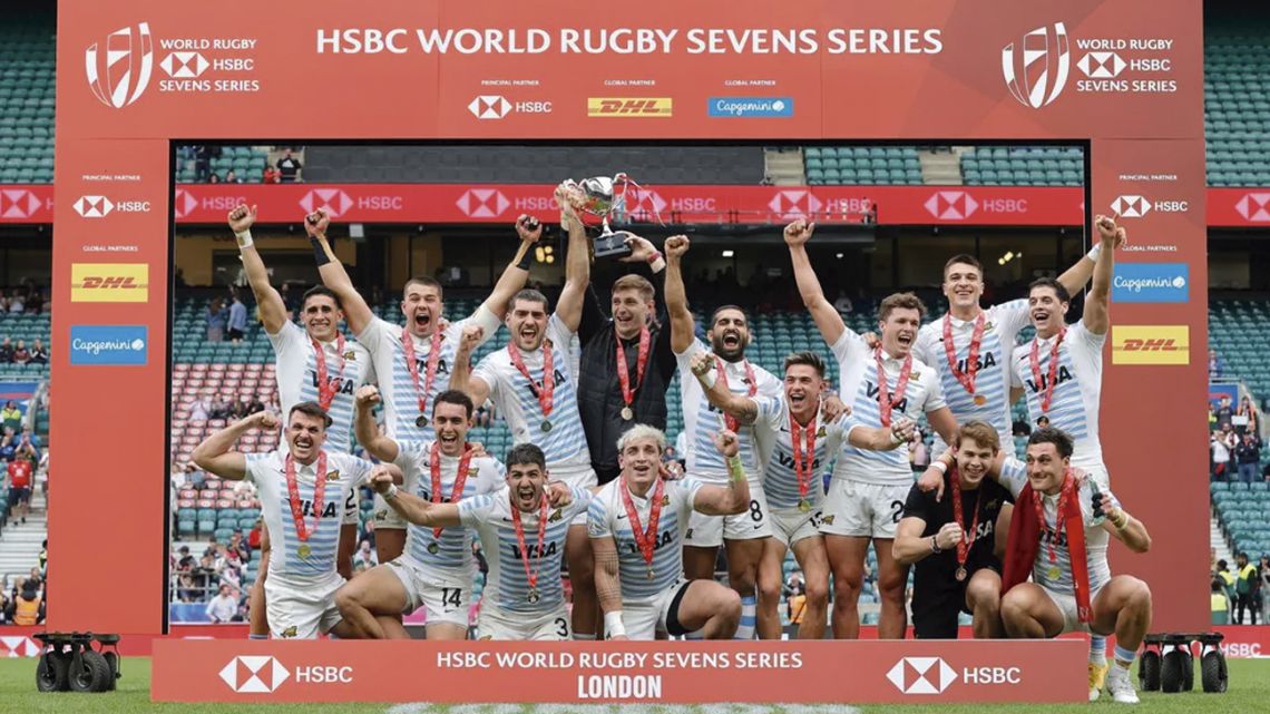 Argentina's Rugby Sevens team beat Fiji at Twickenham to claim their third gold medal in the HSBC World Rugby Sevens Series 2023.