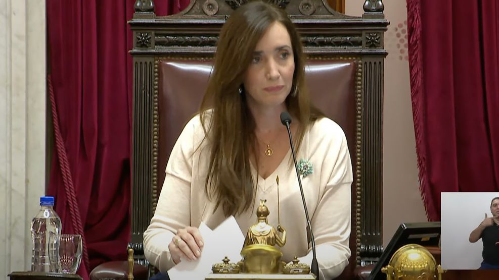 Victoria Villarruel en la sesión del Senado 