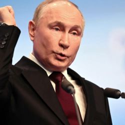 Vladimir Putin en su discurso de victoria | Foto:Bloomberg