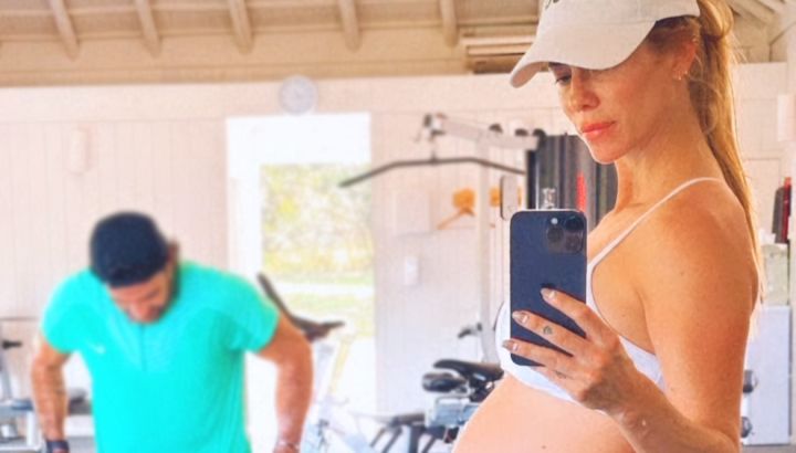 Nicole Neumann sorprendió con su rutina de ejercicios fit en pleno embarazo