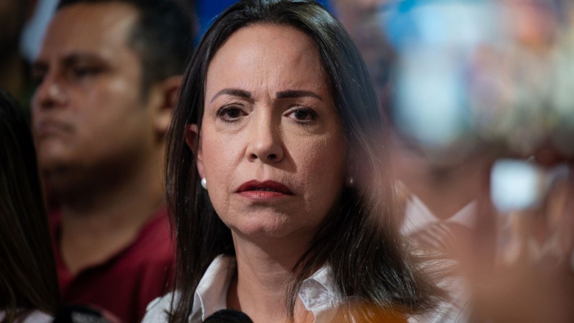 María Corina Machado, Venezuelan opposition’s leader, during a press conference in Caracas, Venezuela, on Wednesday, March 20, 2024.