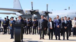 El Presidente Javier Milei encabeza el acto de entrega del avión Hércules C-130 
