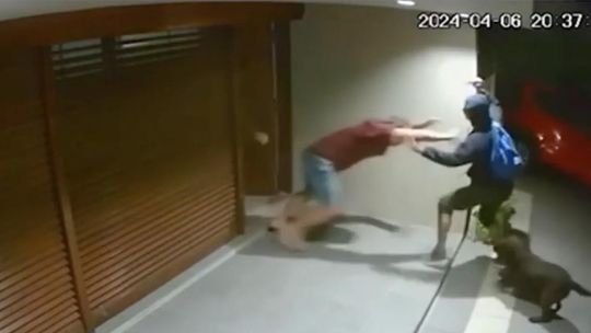 Un hombre enfrentó a un delincuente armado para defender a su hijo