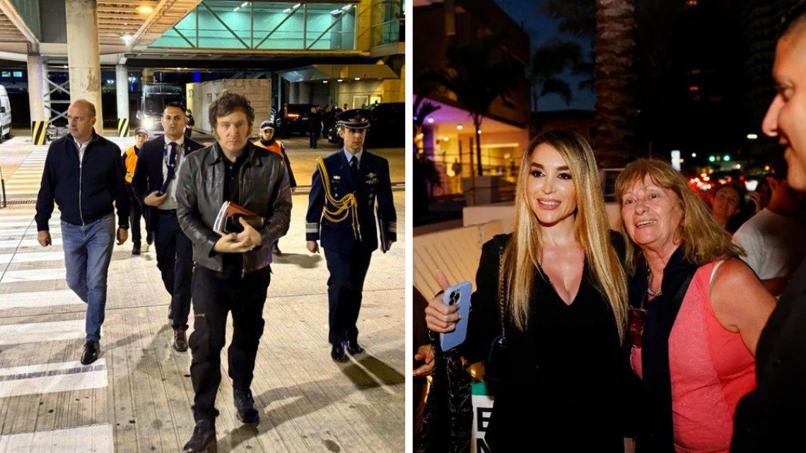 President Javier Milei departs Buenos Aires for Miami; Milei's girlfriend, comedian Fátima Florez arrives at The Shul of Harbour in Florida.