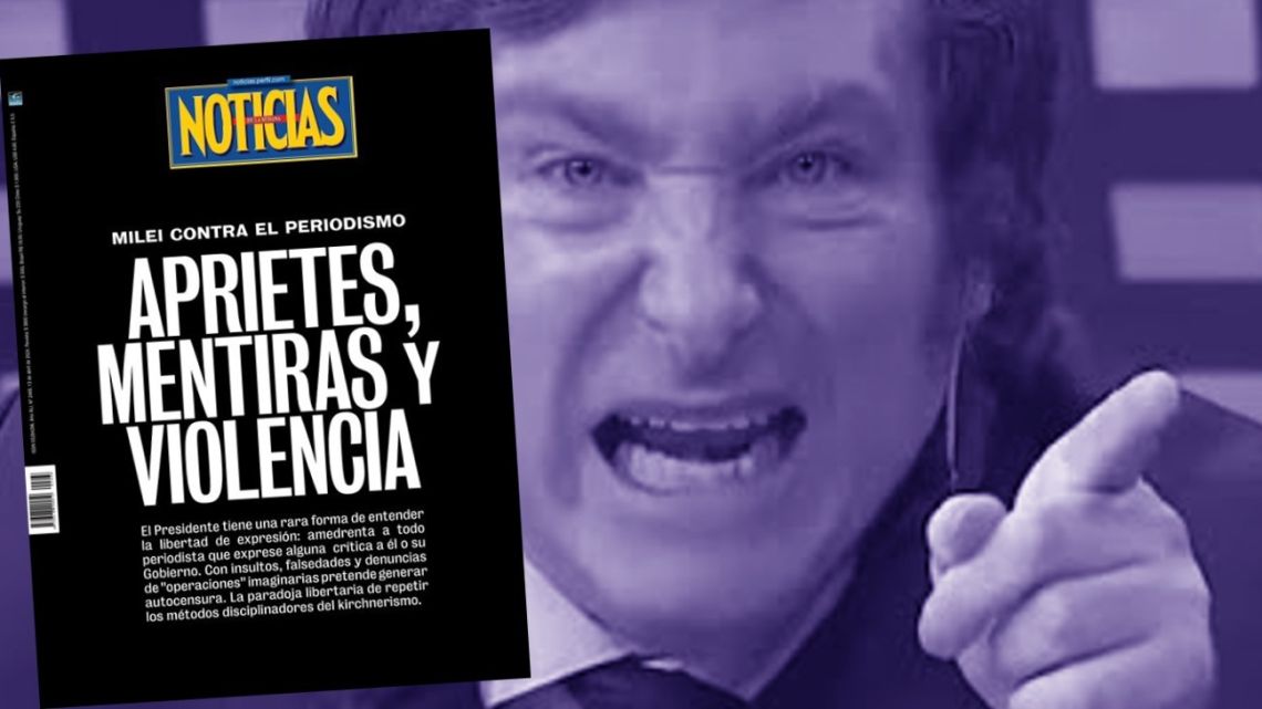 'Noticias' cover, President Javier Milei.