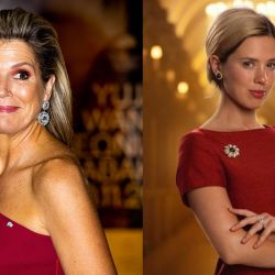 Queen Máxima of the Netherlands (Máxima Zorreguieta) and Delfina Chaves as the Dutch monarch in the new Netflix series 'Máxima.'