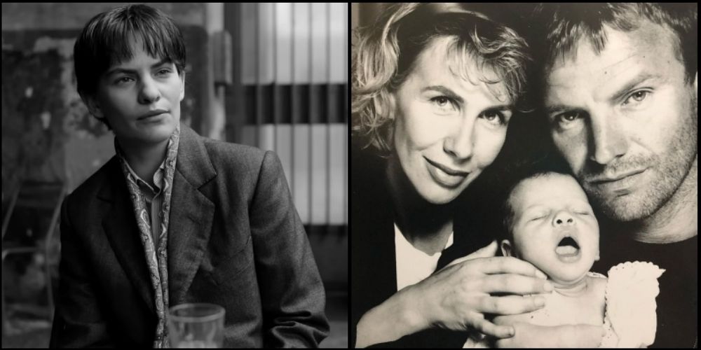 Eliot Paulina Sumner (izq.), y cuando nació en 1990, con sus padres Sting y Trudie Styler.