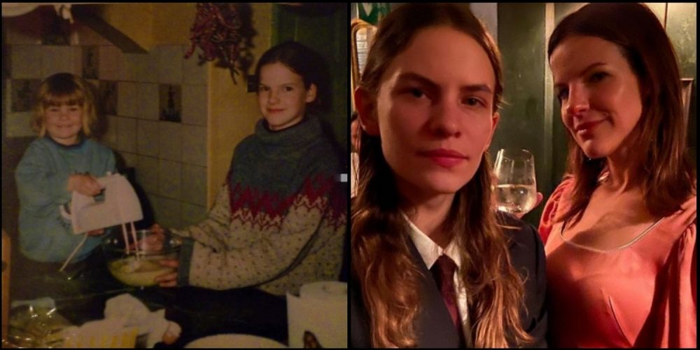 Ayer y hoy: Eliot Paulina Sumner con su hermana Fuschia Sumner.