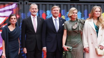 Letizia Ortiz en Holanda junto a Máxima Zorreguieta, Guillermo, Felipe VI y Amalia. 