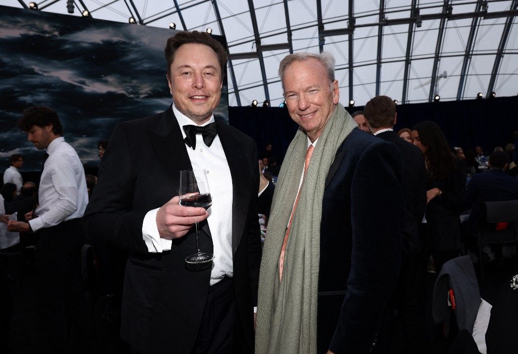Elon Musk y Eric Schmidt. 