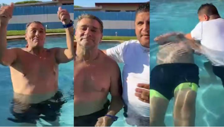 El Turco García fue bautizado en una pileta: el video de la ceremonia en Miami