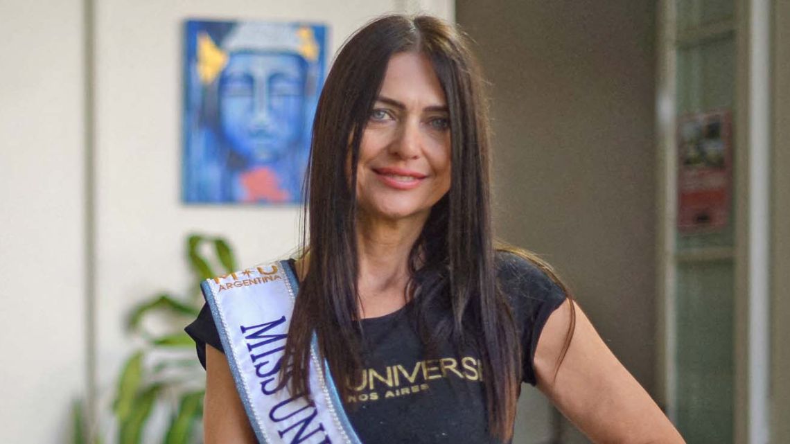 The new Miss Universe Buenos Aires Province 2024, Alejandra Rodríguez poses for a picture in La Plata, Buenos Aires Province on April 24, 2024. 