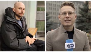 Serguei Karelin y Konstantin Gabov, los periodistas detenidos en Rusia bajo cargos de "extremismo".