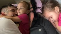 L-Gante y Tamara Báez junto a su hija, Jamaica