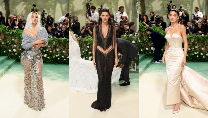 Kim Kardashian y sus hermanas Kendall y Kylie Jenner robaron miradas con sus particulares vestidos en la MET Gala 2024