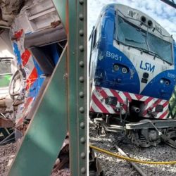 Images of the train crash shared on social media.