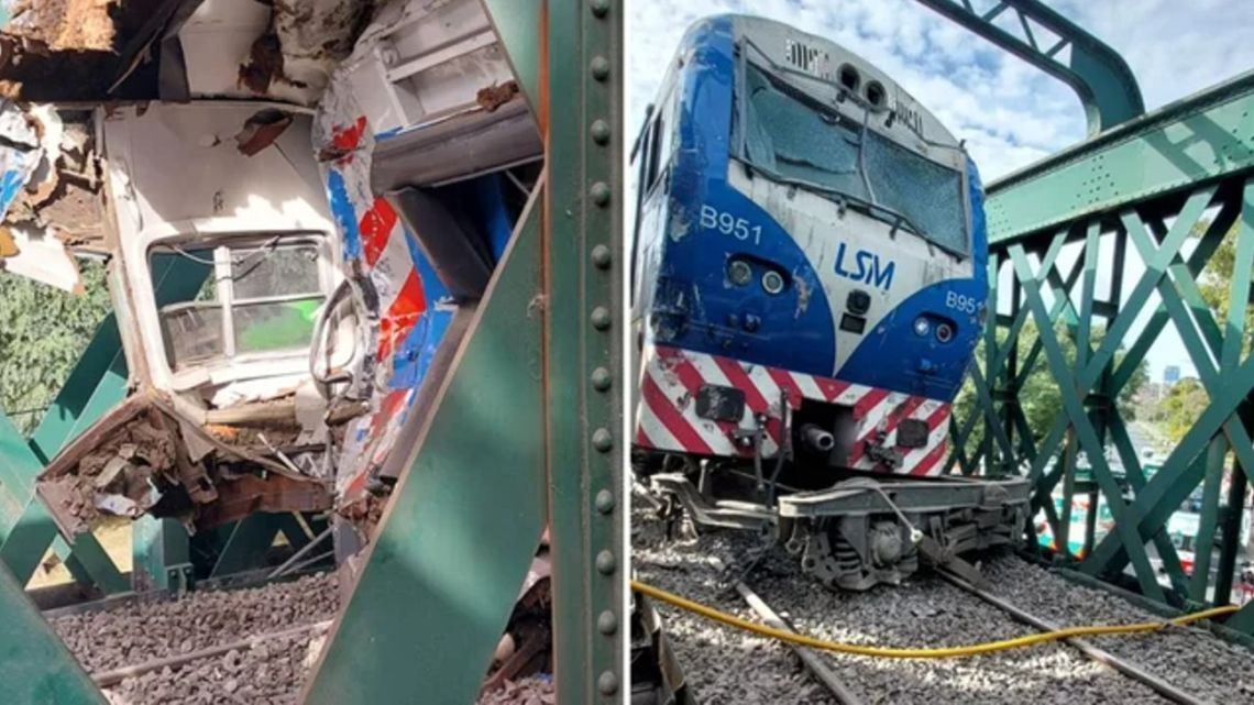 Images of the train crash shared on social media.
