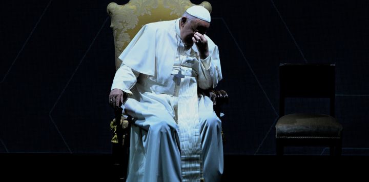 El Papa Francisco participa en la conferencia italiana del Estado general sobre la Natalidad, en Roma.