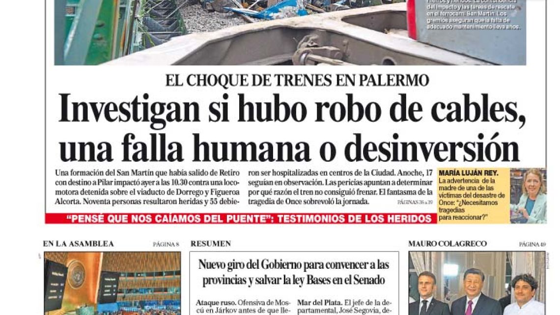 The cover of Diario PERFIL for Saturday, May 11, 2024.