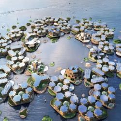 La ciudad flotante se basa en una serie de plataformas interconectadas, diseñadas para cubrir inicialmente una superficie de 6,3 hectáreas, 