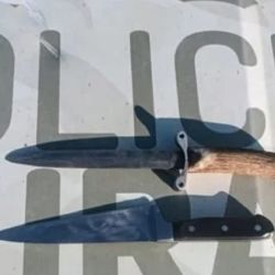 Los sospechosos llevaban 2 cuchillos escondidos en la camioneta.