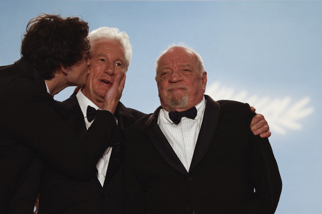 Cannes 2024:Richard Gere, su hijo Homer James Jigme Gere, y Paul Schrader.