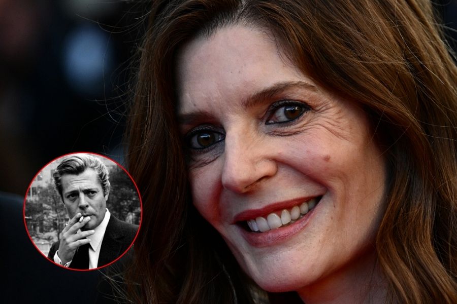 Chiara Mastroianni y su padre Marcello Mastroianni (círculo).