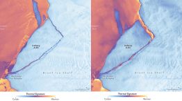 Un iceberg de 380 km² se desprende de la plataforma Brunt en la Antártida.