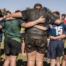 Los estudiantes de la Escuela Orania CVO participan en una práctica de rugby en Orania. Foto MARCO LONGARI / AFP | Foto:AFP