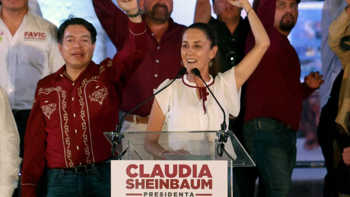 Mexican leftist presidential candidate Claudia Sheinbaum delivers a speech during a campaign rally in Guadalajara, Jalisco, Mexico on May 28, 2024. Mexico will hold presidential elections on June 2