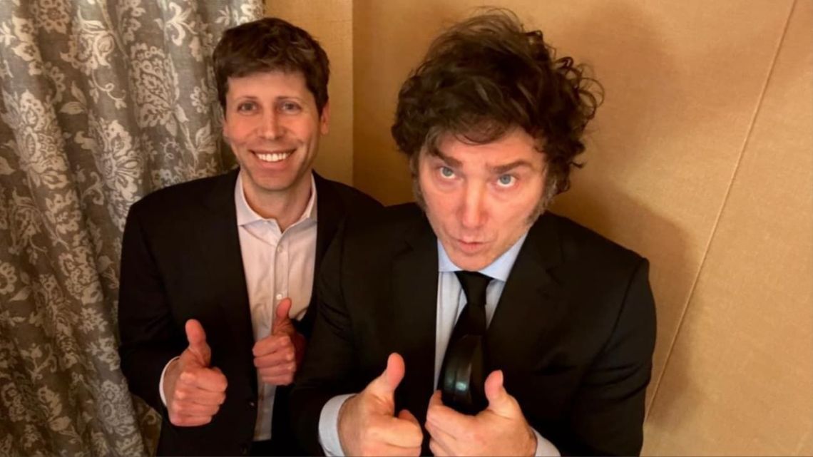 President Javier Milei meets with Sam Altman in San Francisco.