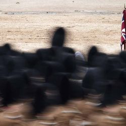 Miembros del ejército británico asisten al ensayo de la Revisión del mayor de brigada de las tropas de color antes del desfile del cumpleaños del rey, en el Horse Guards Parade. Foto HENRY NICHOLLS / AFP | Foto:AFP