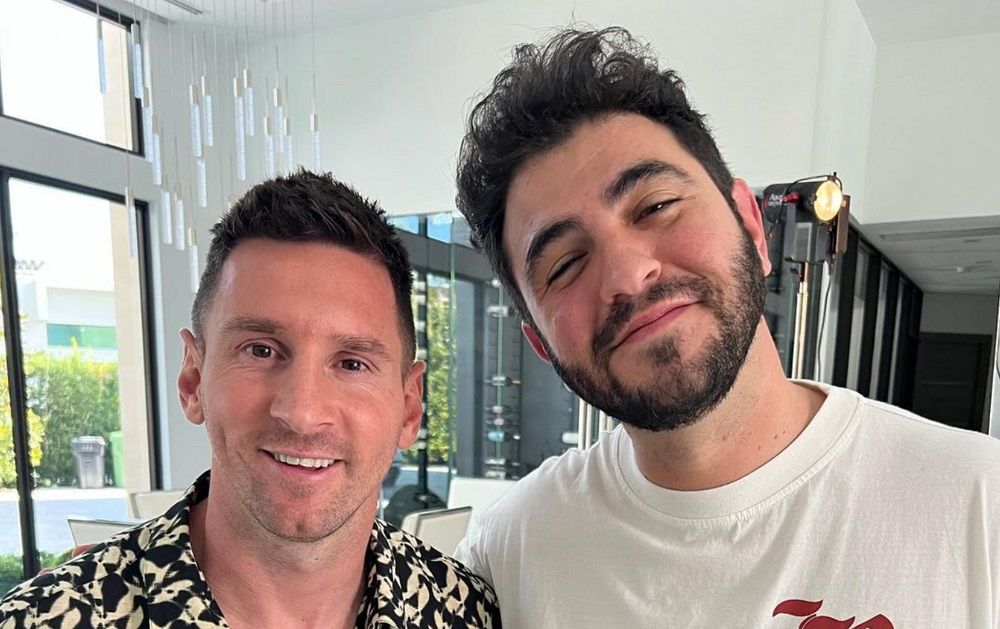 Miami 2023. Lucas Fridman y Messi después de la entrevista para Olga.