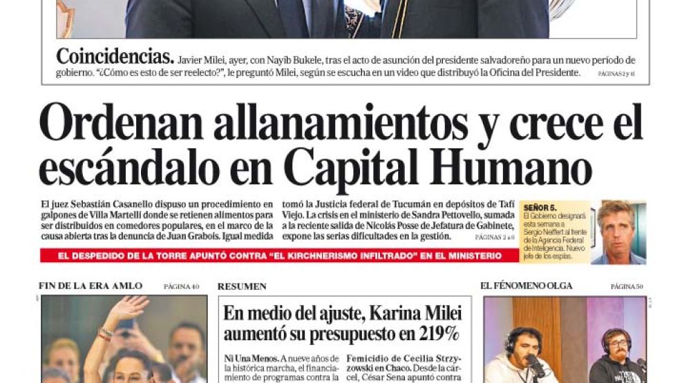 La tapa del Diario PERFIL del domingo 2 de junio de 2024