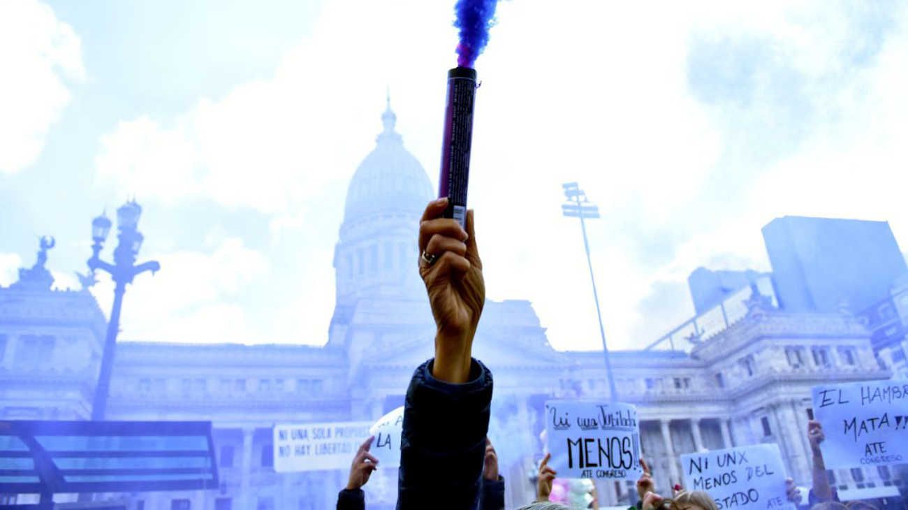 Marcha de Ni Una Menos en el Congreso.
