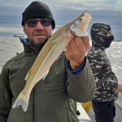 La línea de 2 boyas más la bigotera, fue la más rendidora. Se ve que al moverse libremente les da un movimiento más natural a las mojarras y tiene mayor intensidad de piques. 