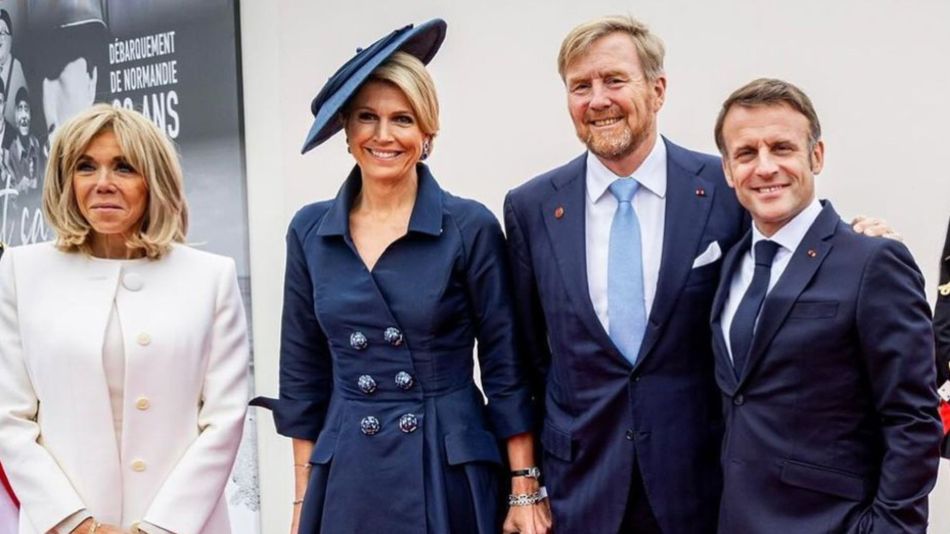 Máxima Zorreguieta y Brigitte Macron junto a sus esposos