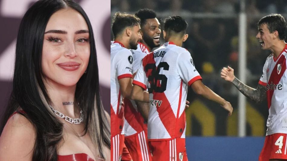 Nicki Nicole y jugadores de River
