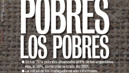 En los 70 la pobreza alcanzaba al 6% de los argentinos. Hoy, al 55%, como tras la crisis del 2001. La mitad de los trabajadores son informales. El 35% de los hogares recibe algún tipo de asistencia.