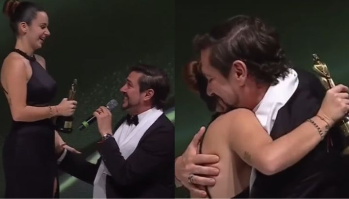 Matías Alé le propuso casamiento a su novia en plena ceremonia de los Martín Fierro Federal: el video del emotivo momento