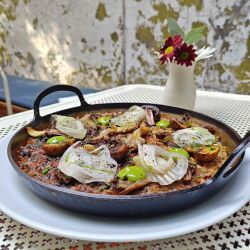 Arroz vegano al horno.