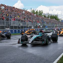 Imagen de los pilotos comenzando la carrera del Gran Premio de Canadá de Fórmula 1 2024, en el Circuito de Gilles-Villeneuve, en Montreal, Canadá. | Foto:Xinhua/Qian Jun