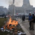 Violencia frente al Congeeso durante la Ley Bases