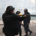 Violencia frente al Congeeso durante la Ley Bases
