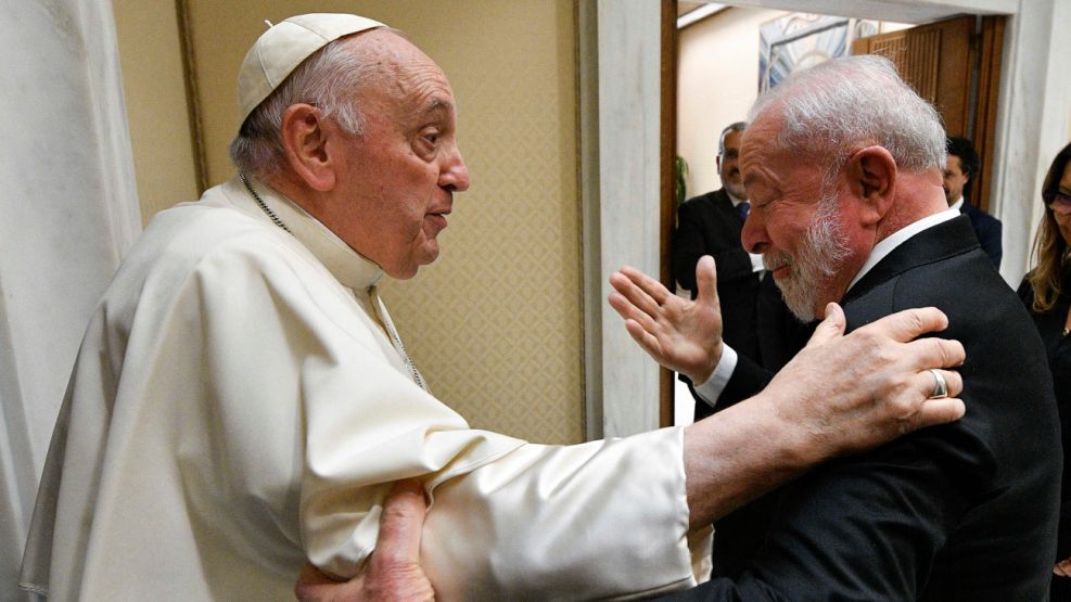 El papa Francisco y el presidente de Brasil, Luiz Inacio Lula da Silva