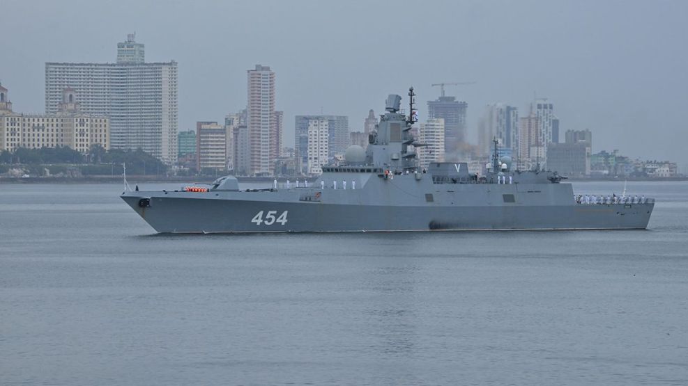 La fragata Almirante Gorshkov, uno de los buques de guerra más modernos de Rusia.