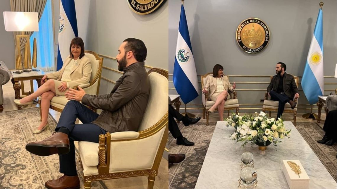 Security Minister Patricia Bullrich meets with El Salvador President Nayib Bukele.